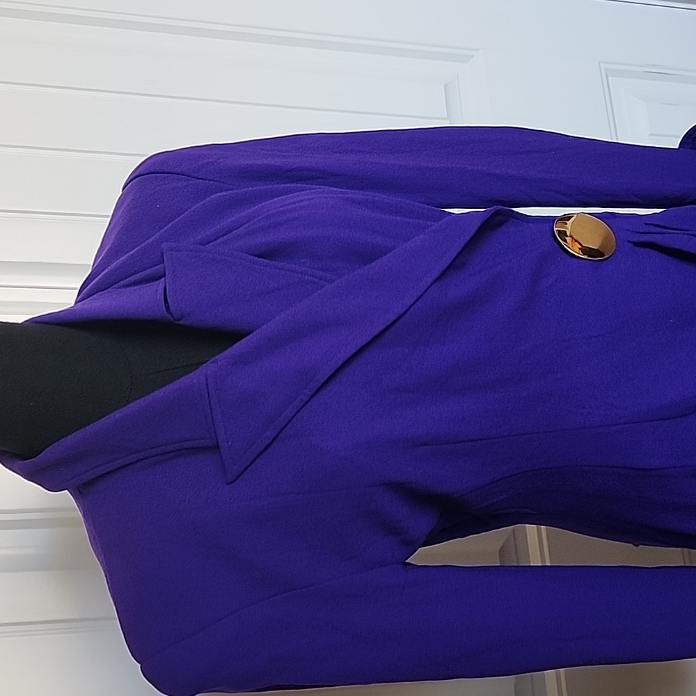 Psi Couture Draped Dress with Gold Accent Button - Picture 4 of 8